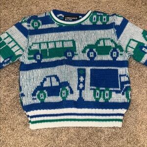 vintage Christopher Rand cars knit sweater